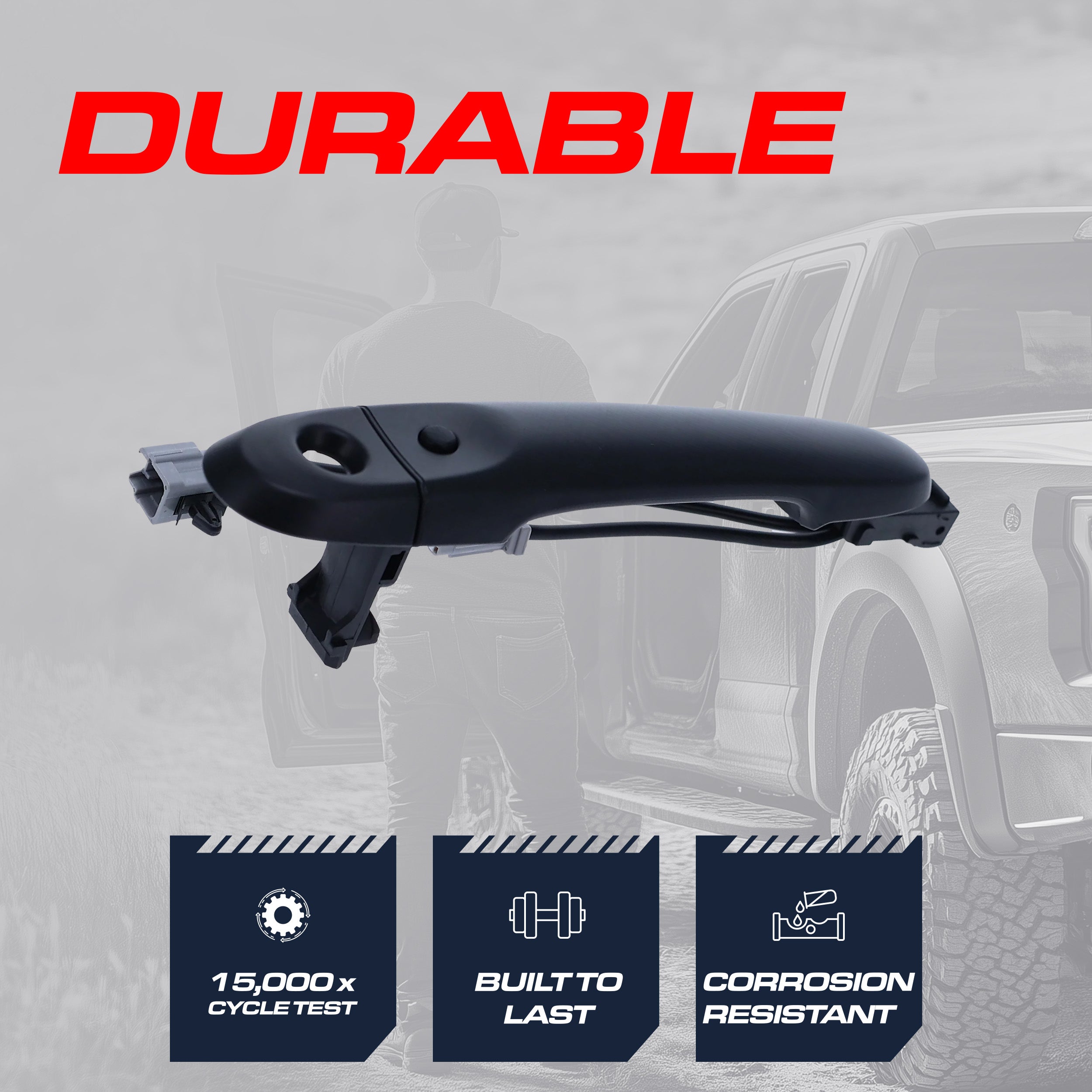 Exterior Door Handle Black Primed Replacement for Nissan Cube (2009-2014), Juke (2011-2017), Versa (2014-2024) OE Part # 80640-1FE0B | Front Left Driver Side w/ Keyhole Cover