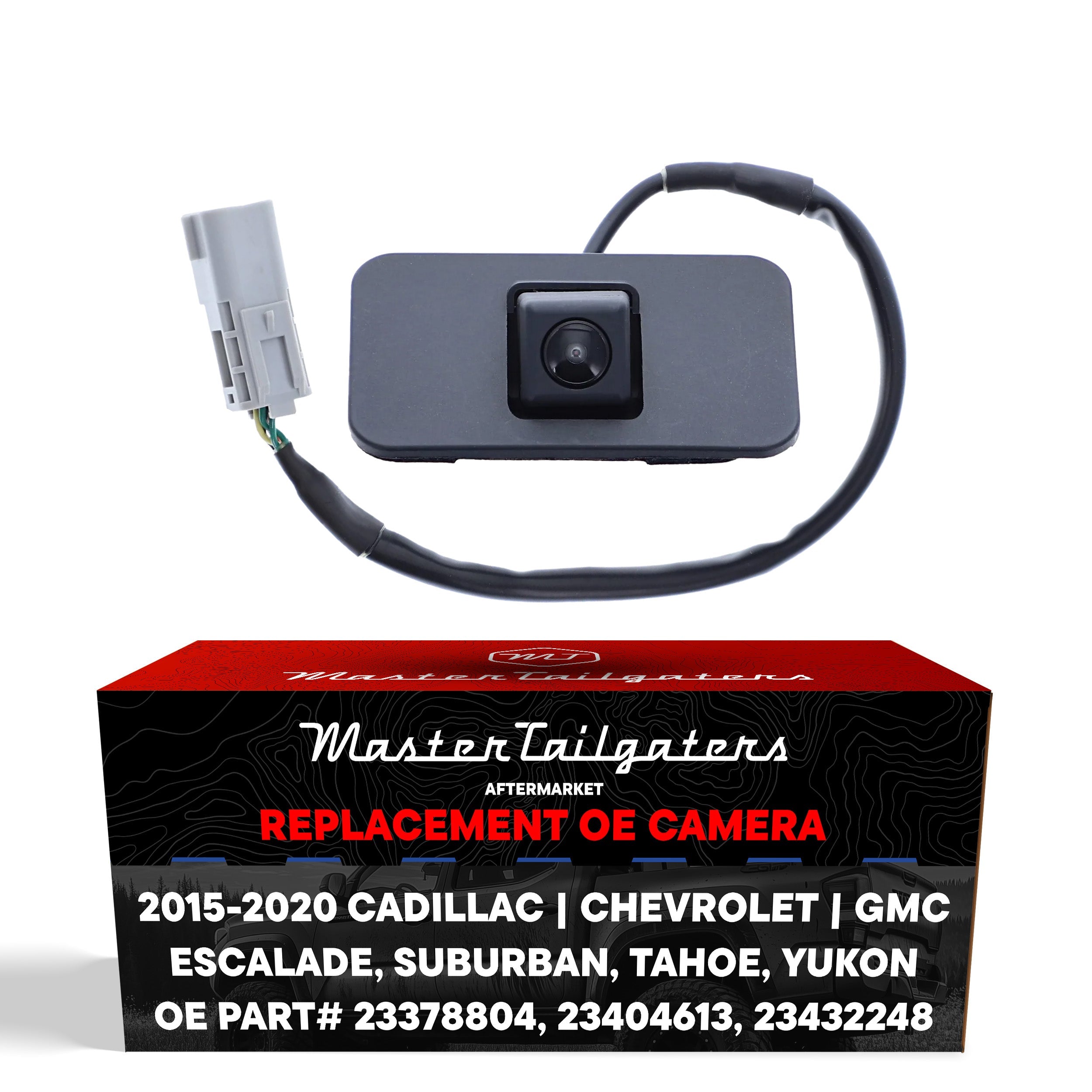 Cadillac Escalade (2015-2020) / Chevrolet Suburban, Tahoe (2015-2020) / GMC Yukon, Yukon Denali (2015-2020) OEM Replacement Backup Camera OE Part # 23378804, 23404613, 23432248