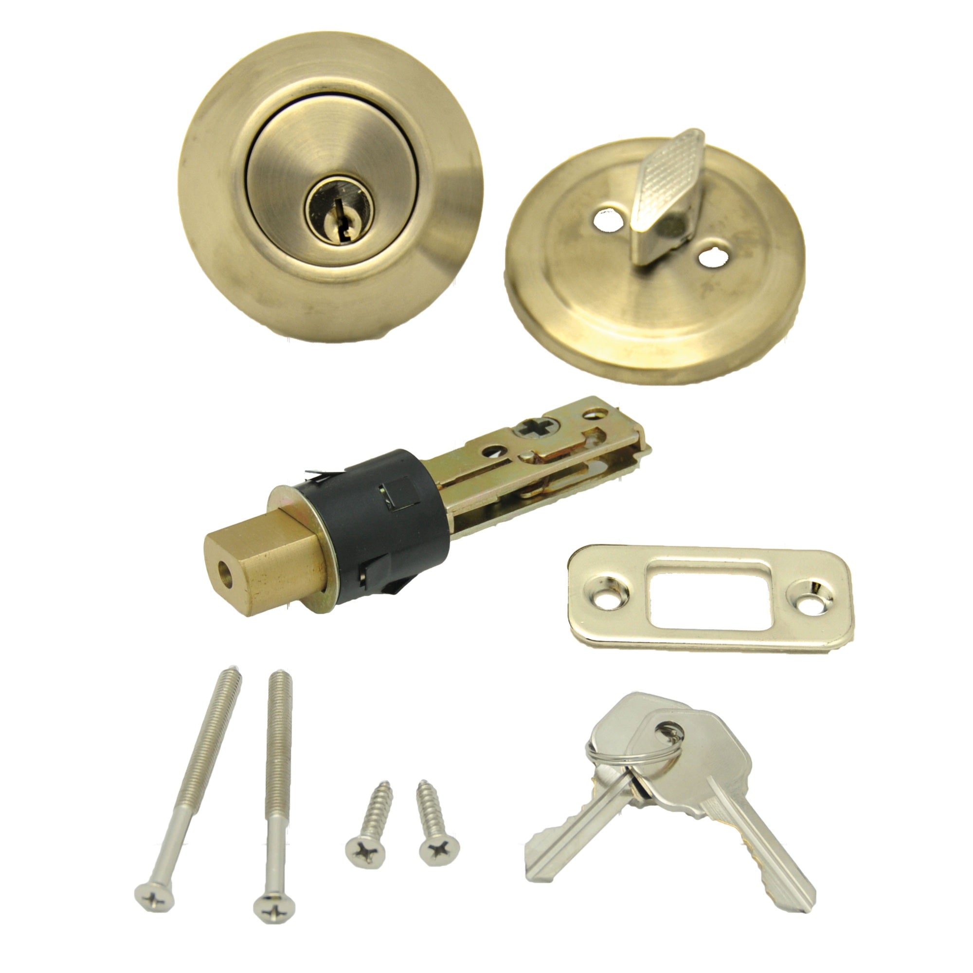 AP Products 013-222 Dead Bolt Lock Set, 1 Throw - Polished Brass