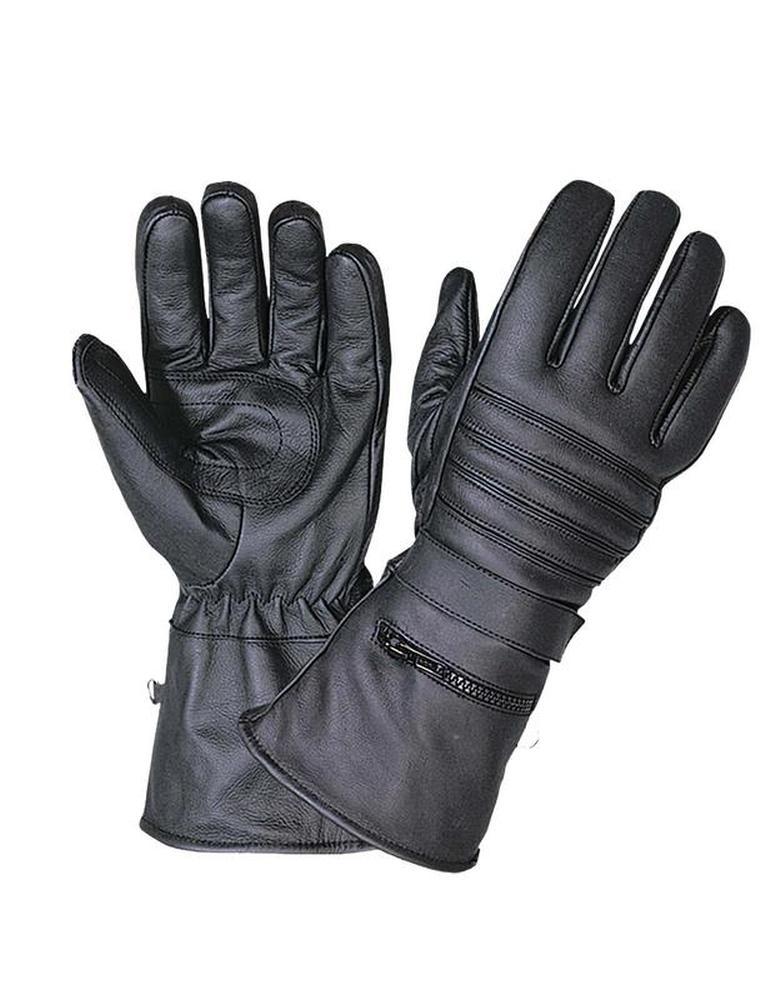 Mens Motorcycle Gauntlet Gloves with Rain Cover,Black,Size  Medium