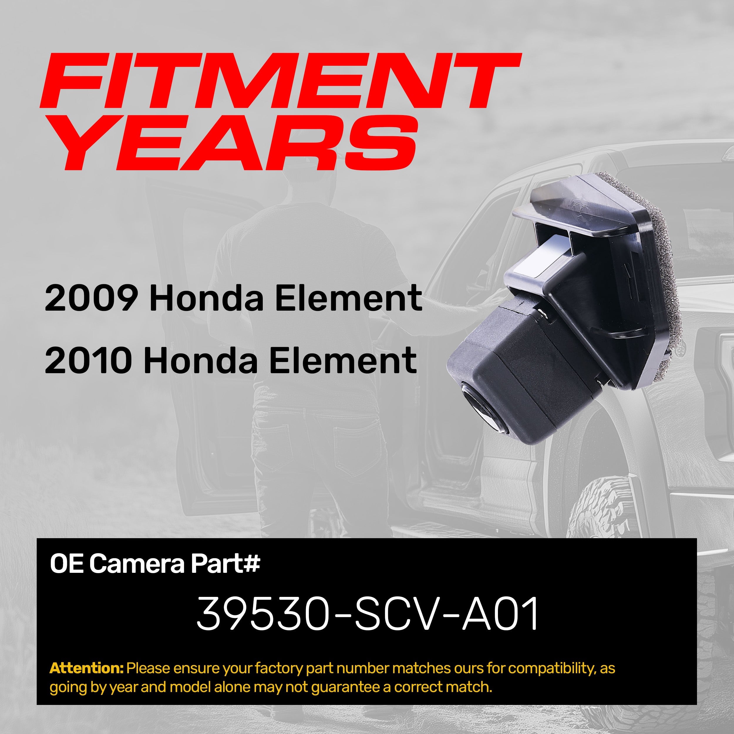 Honda Element (2009-2010) OEM Replacement Backup Camera OE Part # 39530-SCV-A01