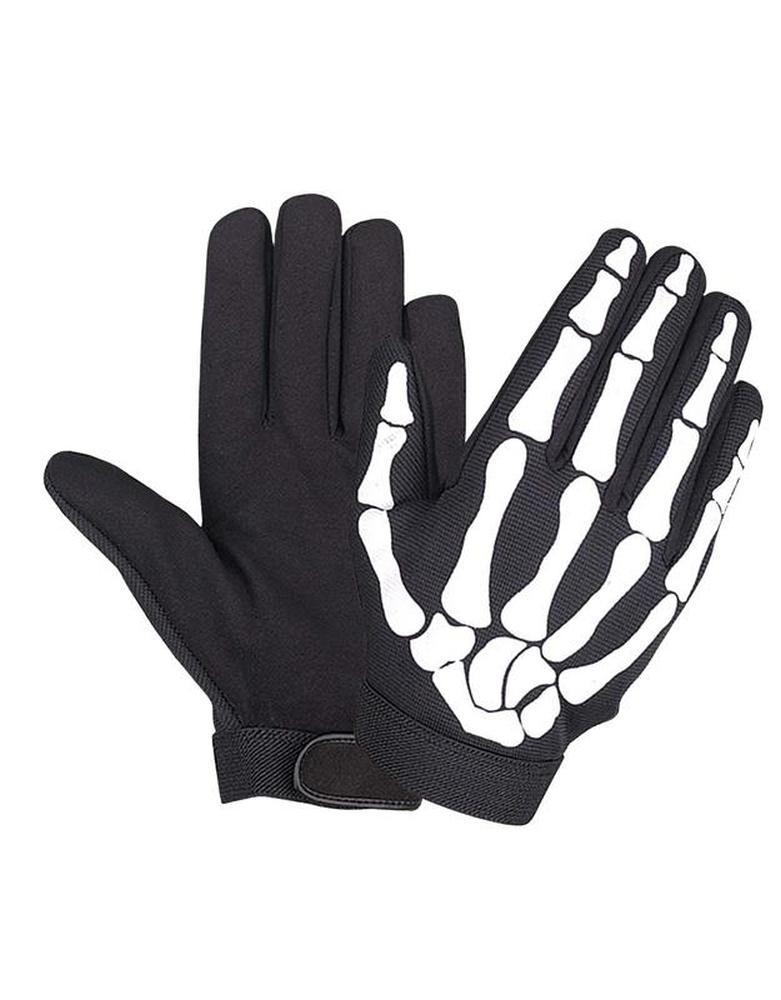 Mens Mechainc Gloves with Skeleton Design,Black,Size  2XL