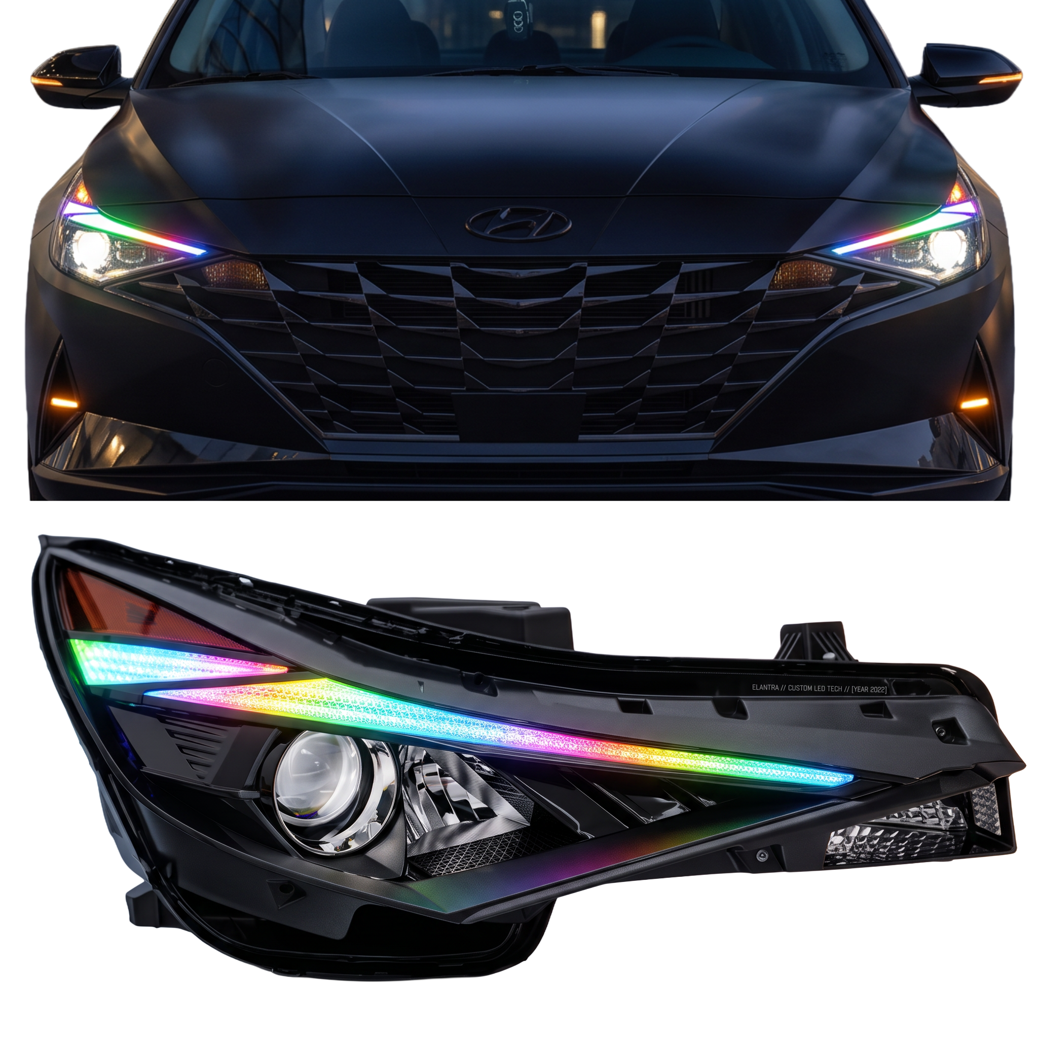 Hyundai Elantra Multicolor Flow Series DRL Boards (2021–2023)