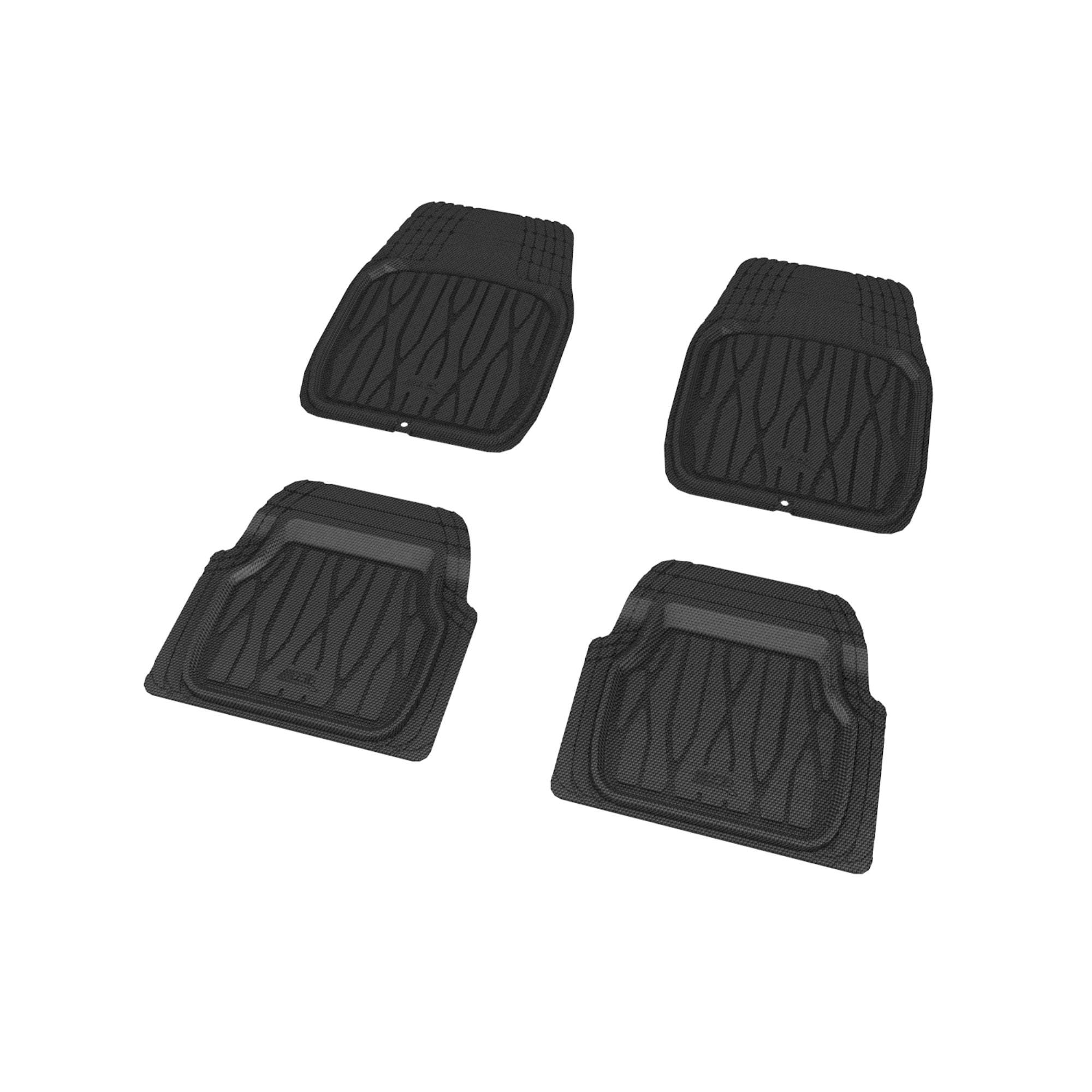 3D UNIVERSAL MAT 7771 4 PCS/SET KAGU SIZE: L FRONT:L28 inchxW21 inch REAR:L20 inchx21 inch BLACK
