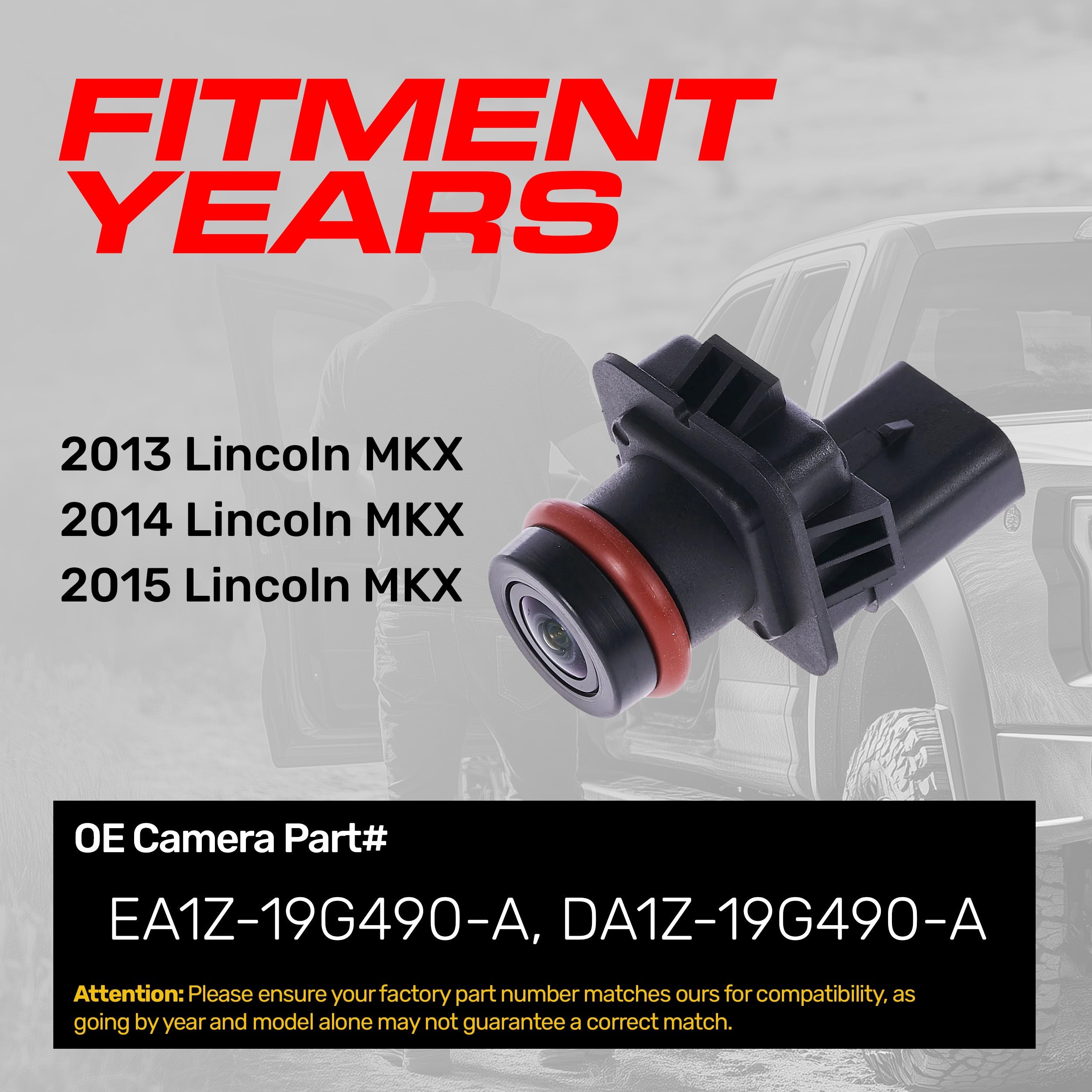 Lincoln MKX (2013-2015) OEM Replacement Backup Camera OE Part # DA1Z-19G490-A, EA1Z-19G490-A