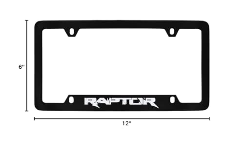 Ford Raptor Metal License Plate Frame Holder (Black D)