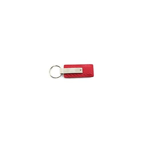 Au-Tomotive Gold Carbon Fiber Rectangular Leather Key Chain For Honda (Red)