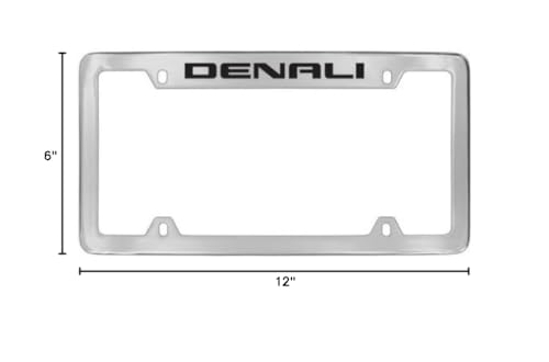 Gmc Denali Chrome Plated Metal Top Engraved License Plate Frame Holder