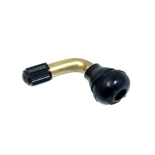 MMG PVR70 Valve Stem Bent 45 Degree Angled, Brass Stem, Snap-in Rubber Base (Pair 2pcs), Tubeless Tire Rim, Motorcycle Scooter A