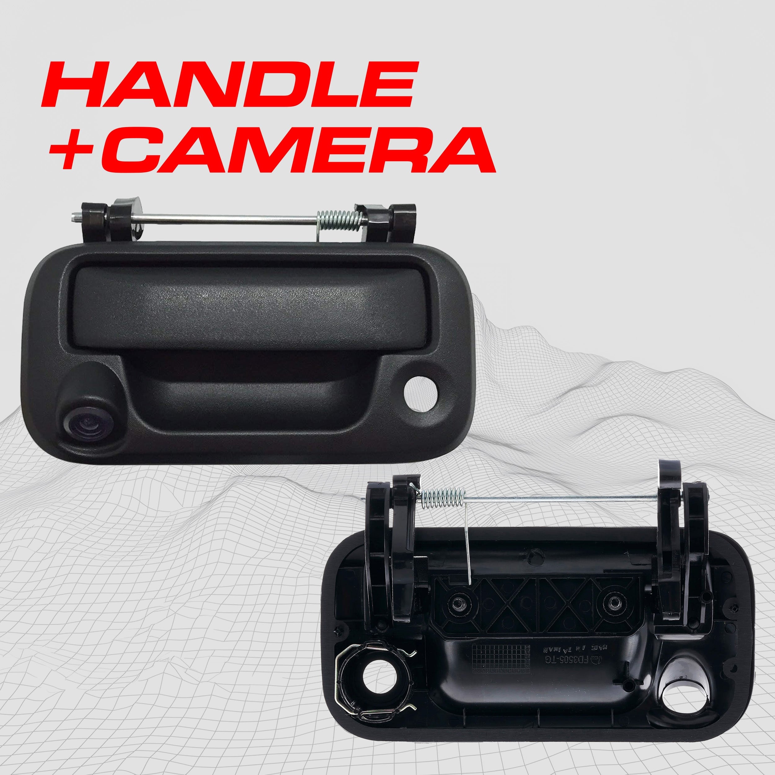 Ford F150 F250 F350 F450 F550 (2005-2016) Black Replacement Tailgate Handle with Backup Camera