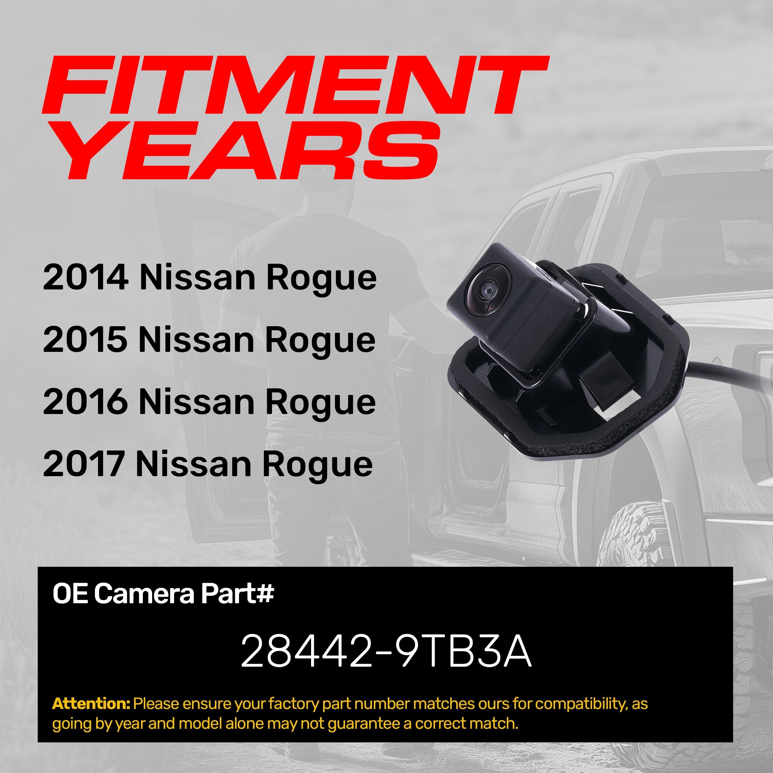 Nissan Rogue (2014-2017) OEM Replacement Backup Camera OE Part # 28442-9TB3A