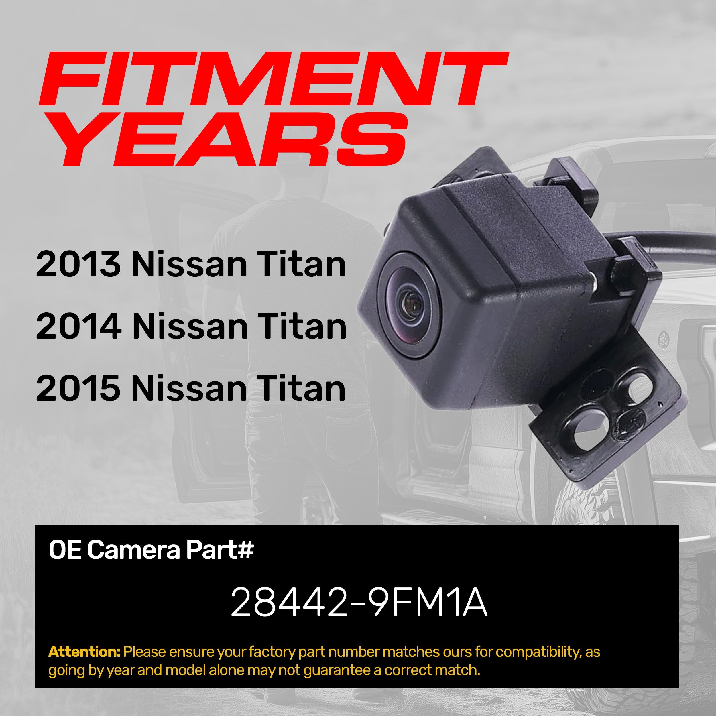 Nissan Titan (2013-2015) OEM Replacement Backup Camera OE Part # 28442-9FM1A