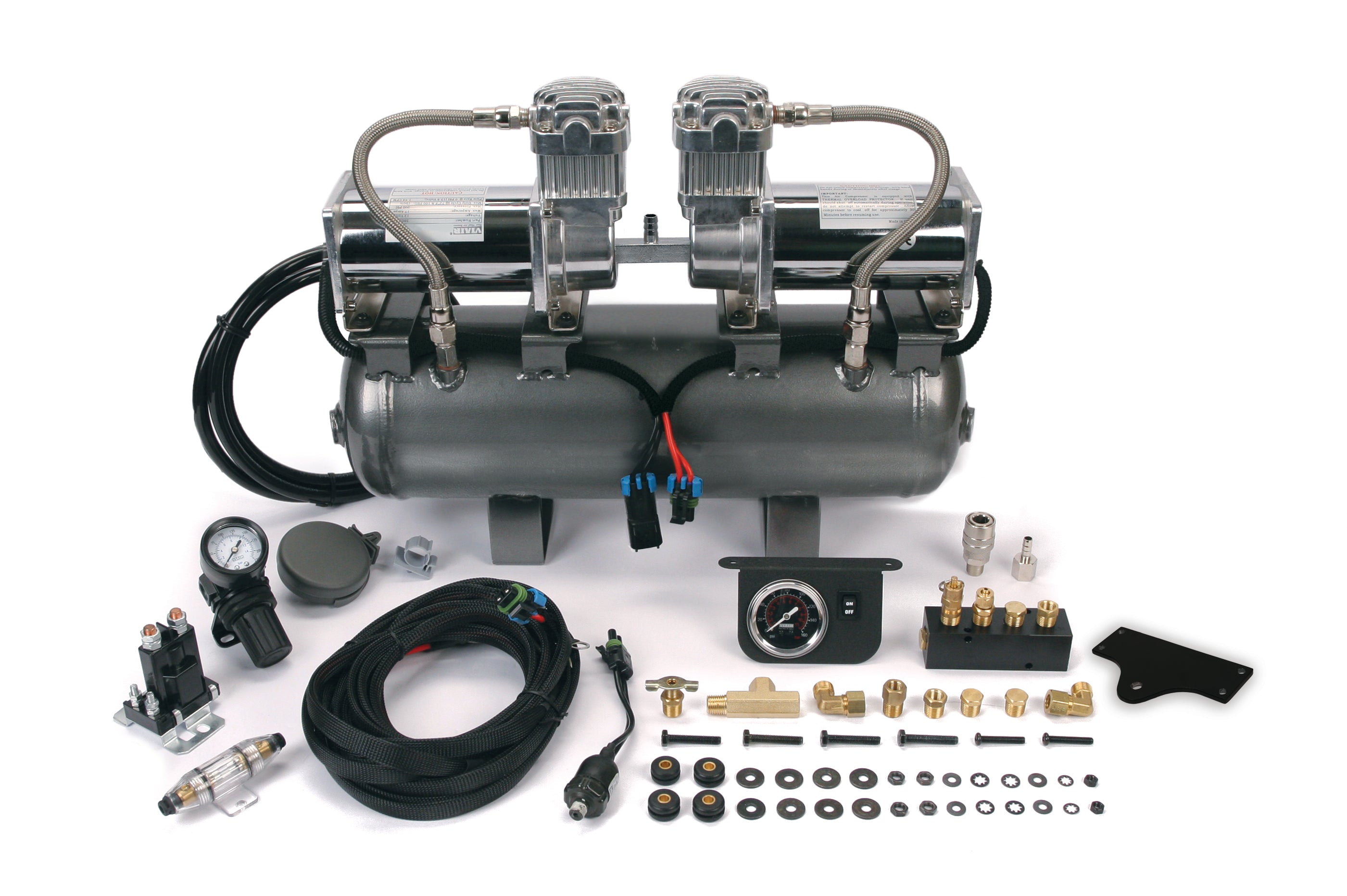 150 PSI High Speed 2 On 2s (Universal) Two 400Cs On 2.0 Gal. Tank, No Crossmember Bracket