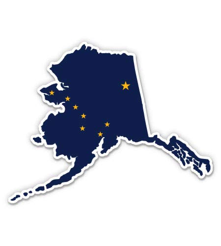 Squiddy Alaska Flag Shape - Vinyl Sticker Decal for Phone, Laptop, Water Bottle (3 Wide)