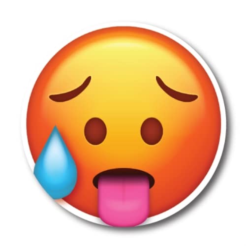 Magnet Me Up Hot Emoticon Magnet Decal, 5 Inch Round, Cute Self-Expression Decorative Magnet For Car, Truck, Suv, Or Any Other M