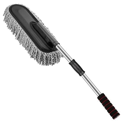 Wishoare Microfiber Car Duster With Extendable Handle | ScratchFree Auto Cleaning Brush