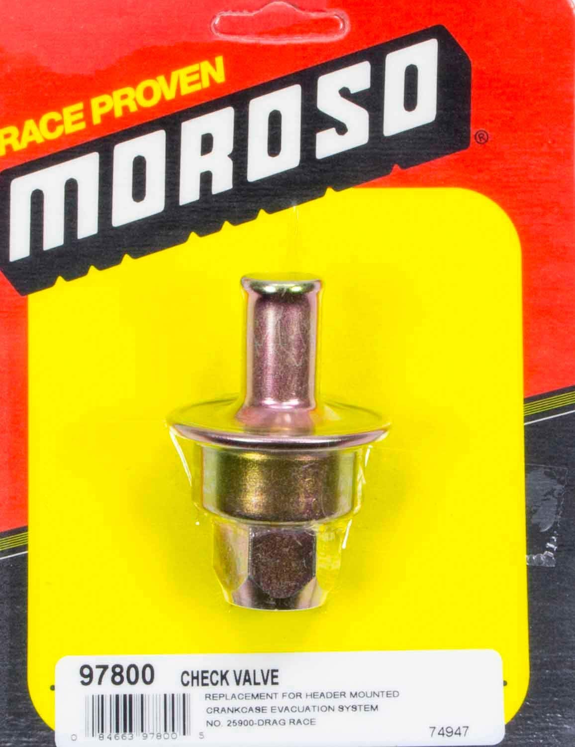 Moroso 97800 Replacement Check Valve, Use W/Moroso 25900 Crankcase Evac Kit