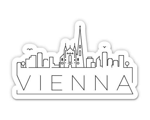 Squiddy Vienna Austria Skyline - Vinyl Sticker for Car, Laptop, Notebook (5 Wide)