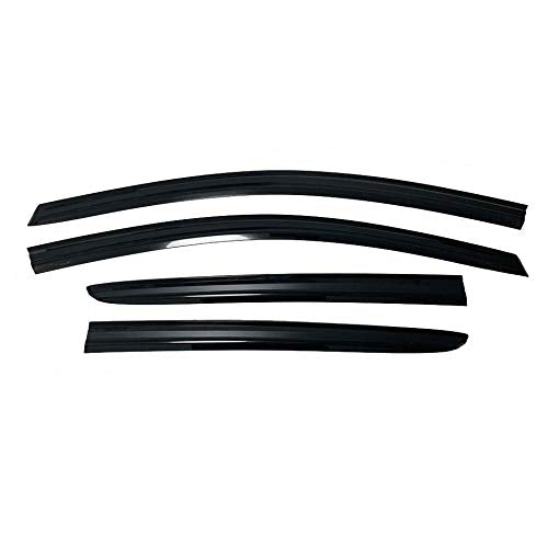 Siwoo Smoke Window Visor Sun Rain Vent Guard for 2015-2021 VW Golf MK7, Black, Acrylic, 4-Piece Set