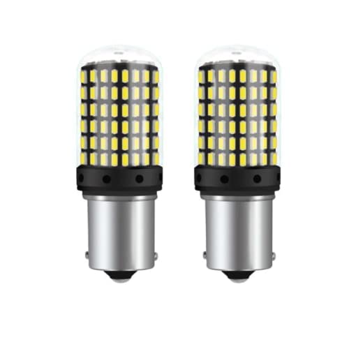 Automaze 1156 Ba15S 180 Degree P21W White Led Turn Signal Bulb, Front Rear Backup Light, Canbus Error Free, 2800Lumen 3014 Chips