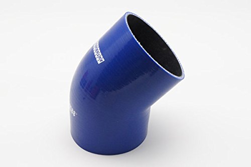 Autobahn88 Automotive Silicone Hose Bend, 45-Deg Elbow Coupler, ID=3.5'' (89mm), Leg Length 3.13'' (80mm), Wall Thickness= 0.2''