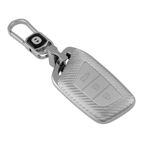 Keyzone Silverstar Tpu Key Cover & Keychain For Mg Hector, Windsor Ev Smart Key (Silver)