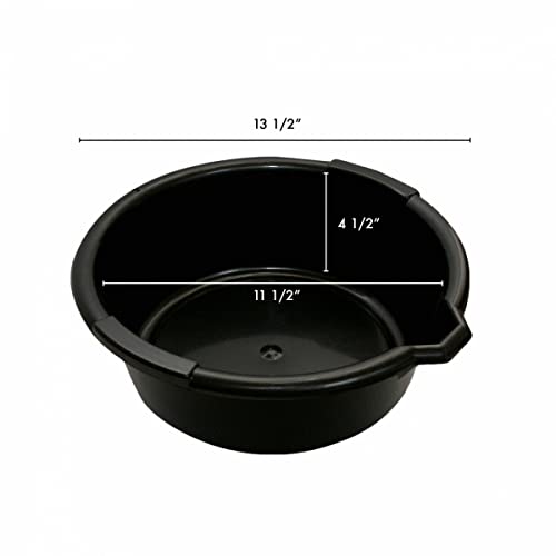 Wirthco Funnel King 32950 Oil Drain Pan, Length 13 1/2, Height 4 1/2, Made In Usa, Black