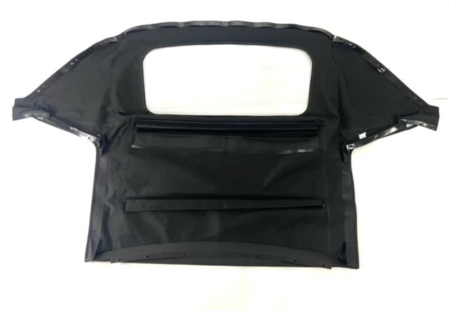 AutoBerry Mazda Miata Convertible Top - Black, No Rain Rail, Model AB-004-32, Compatible 1989-2005
