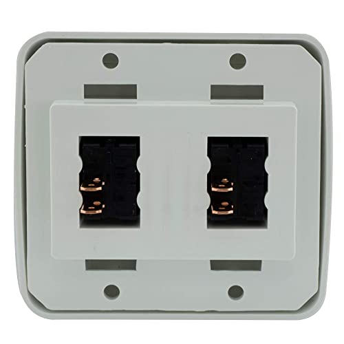 American Technology Components Double SPST On-Off Switch, 12V, Copper, White Bezel for RV, Trailer, Camper