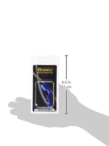 Russell/Edel 624080 Twist-Lok Red/Blue Anodized Aluminum -6An 45-Degree Hose End