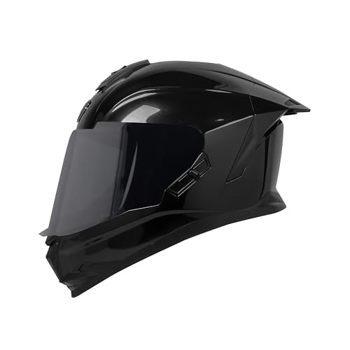 Steelbird Sbh57 Fighter Isi Certified Full Face Helmet For Men And Women With Inner Chrome Sun Shield (Medium 580 Mm, Glossy St