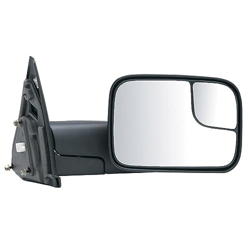 Fit System Passenger Side Towing Mirror for Dodge Ram Pick-Up 1500, 2500/3500, textured black, spot Mirror, flip-out head, folda