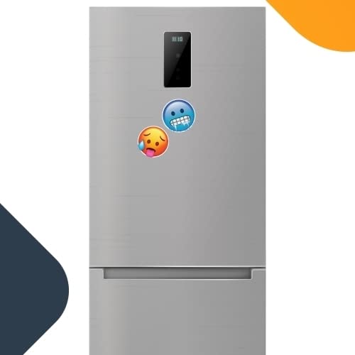 Magnet Me Up Hot And Cold Emoticon Magnet Decal, 5 Inch, 2 Piece Combo Pack, Cute Self-Expression Decorative Magnet For Car, Tru