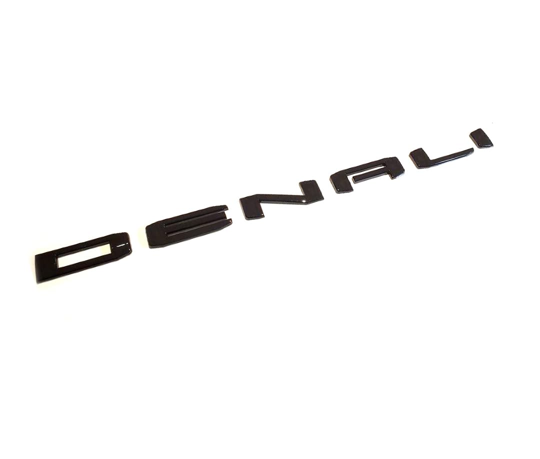 Yoaoo 2-Pack Denali Emblem Badge Replacement for Sierra 1500/2500/3500HD, Gloss Black, 3D Plastic Nameplate