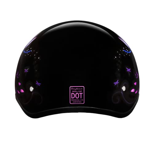 Daytona Helmets Half Skull Cap Motorcycle Helmet - Dot Approved [Dragonfly] [S]