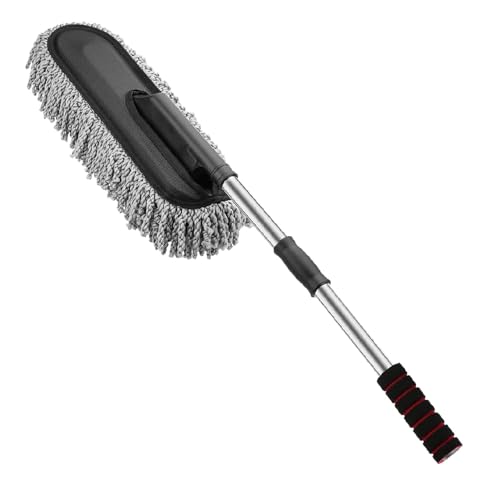 Qimit Car Duster, Extendable Long Handle Microfiber Car Duster Exterior Scratch Free Car Cleaning Tool, Car Dust Brush For Truck