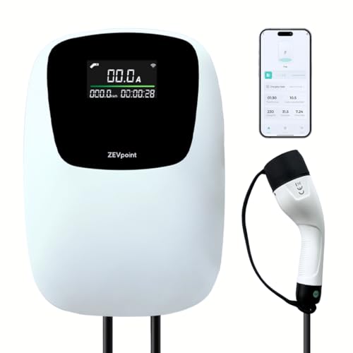 Zevpoint 22Kw Ev Charger | 32A, 3 Phase, 5M Tpu Cable | Lcd, Power Adjust| Wifi, Bt, Rfid | Emergency Switch | Ota Update | Ip6