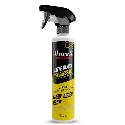 Wavex Matte Black Tyre Dressing 350Ml Tyre Polish For Car | Liquid Car Tyre Polish For Dry To Touch, Matte Finish | Tyre Polish 