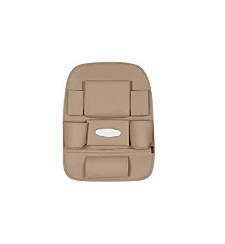Semaphore 3D Car Auto Seat Back Multi Pocket Storage Bag Organizer Holder Hanger Accessory (BEIGE) Compatible With Mahindrea Bol