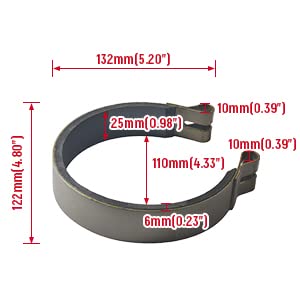 RIRECUjP 2 Pack Go Kart Mini Bike 4'' Brake Band & Pin for 4 inch Go-Cart ATV Minibike Brake Drum