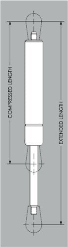 Suspa C16-10788 C1610788, 12'' Gas Prop, Quantity (2), Force Is 35 Lbs Per Prop And Force Per Set Is 70 Lbs, Recommends To Repla