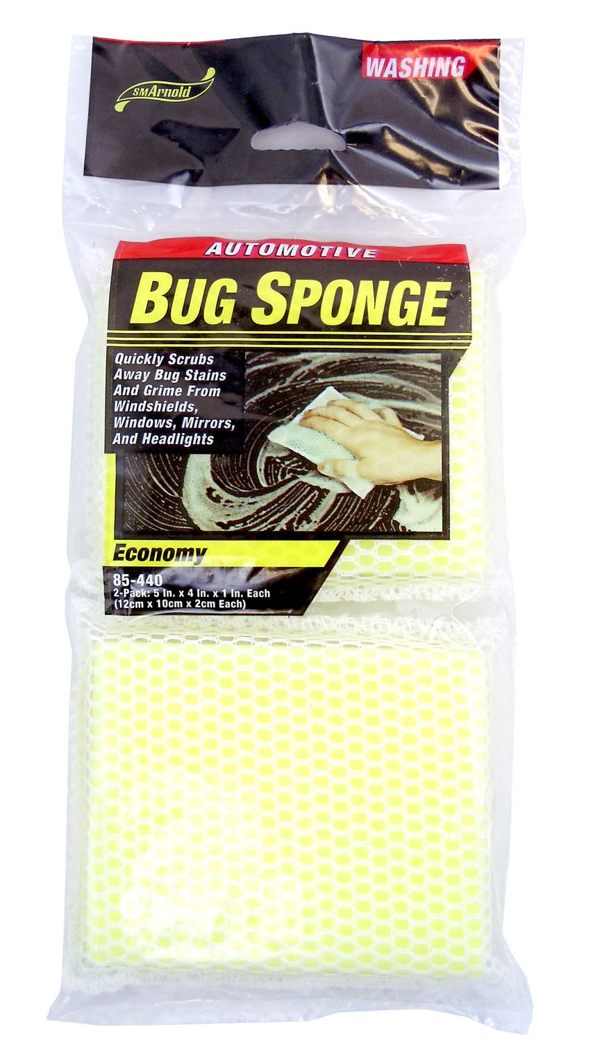 SMARNOLD  5 inch X 4 inch X 1 inch 2 PACK YELLOW AUTOMOTIVE  BUG SPONGE