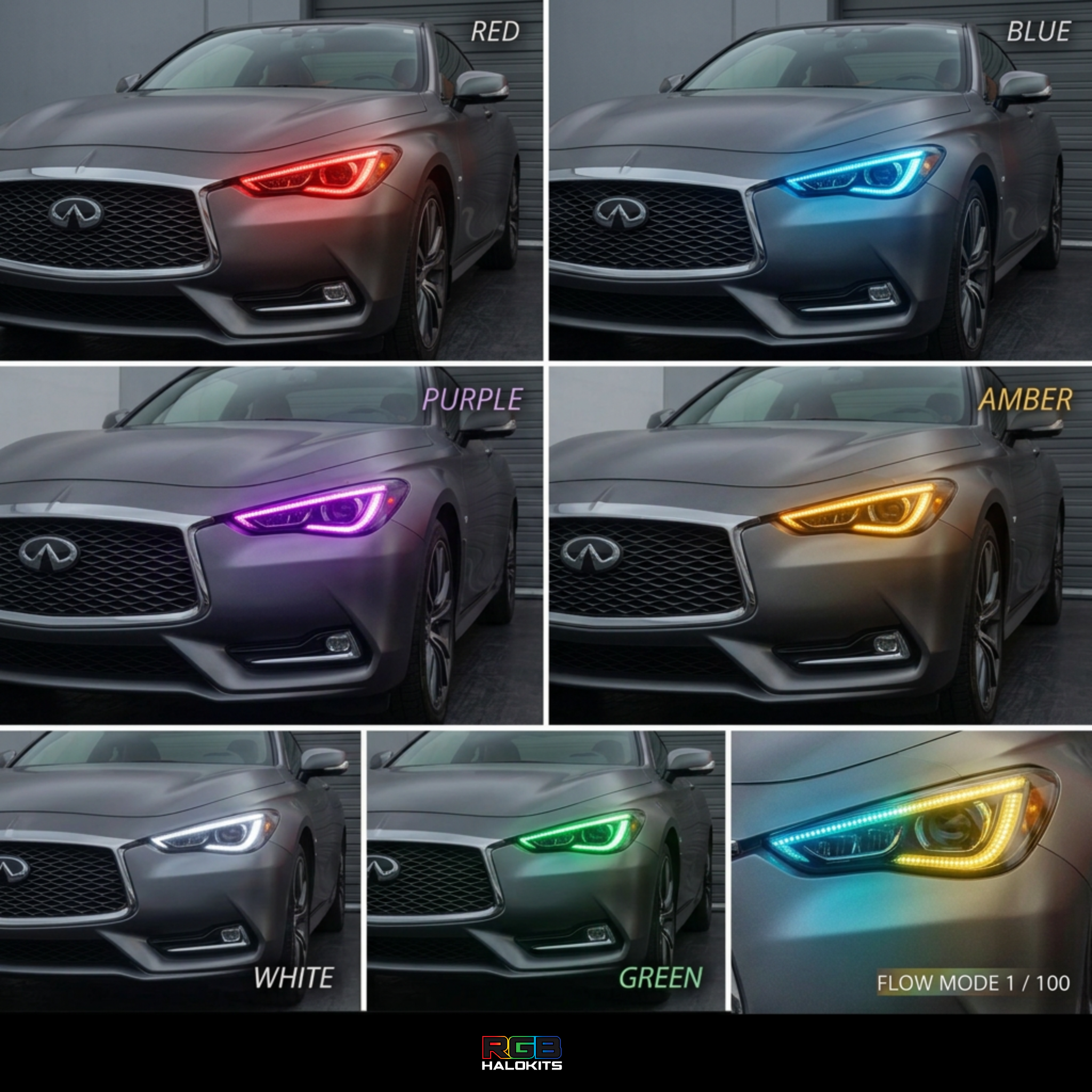 Infiniti Q60 Multicolor Flow DRL Boards (2016–2022)