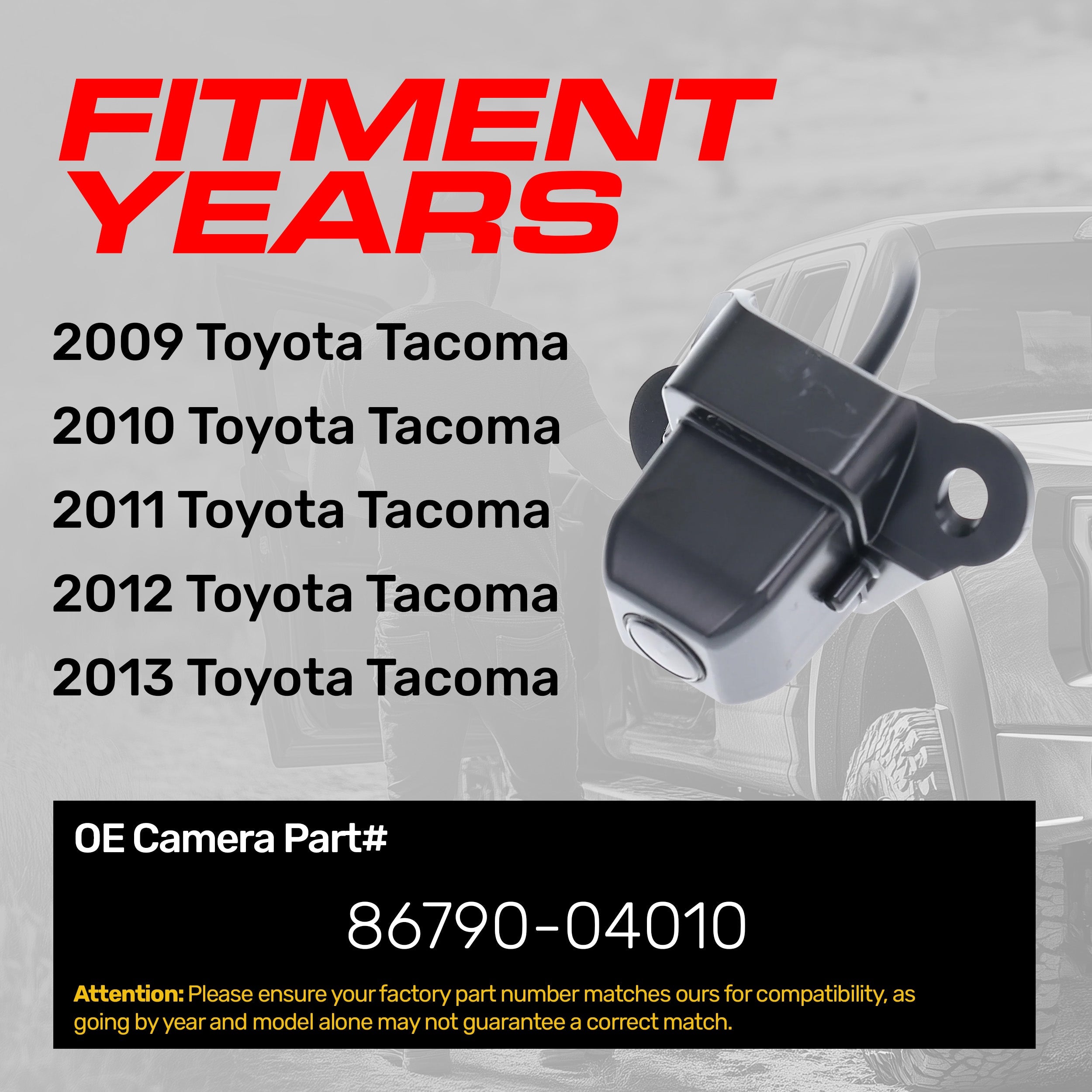 Toyota Tacoma (2009-2013) OEM Replacement Backup Camera OE Part # 86790-04010