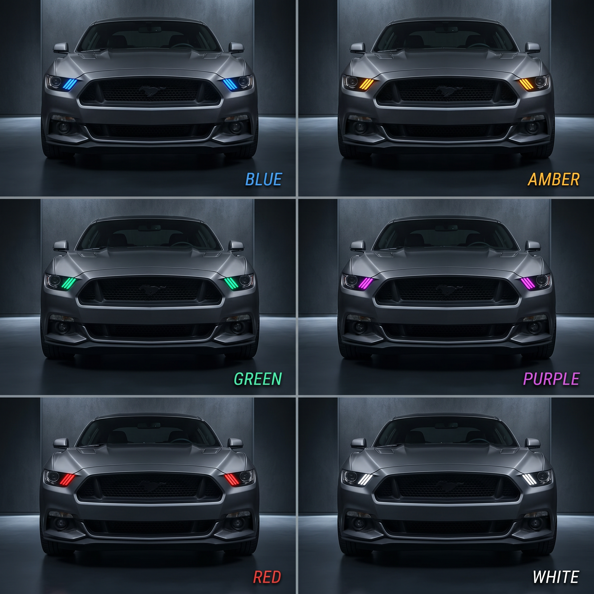 Ford Mustang Multicolor Flow Series DRL Boards (2015–2017)