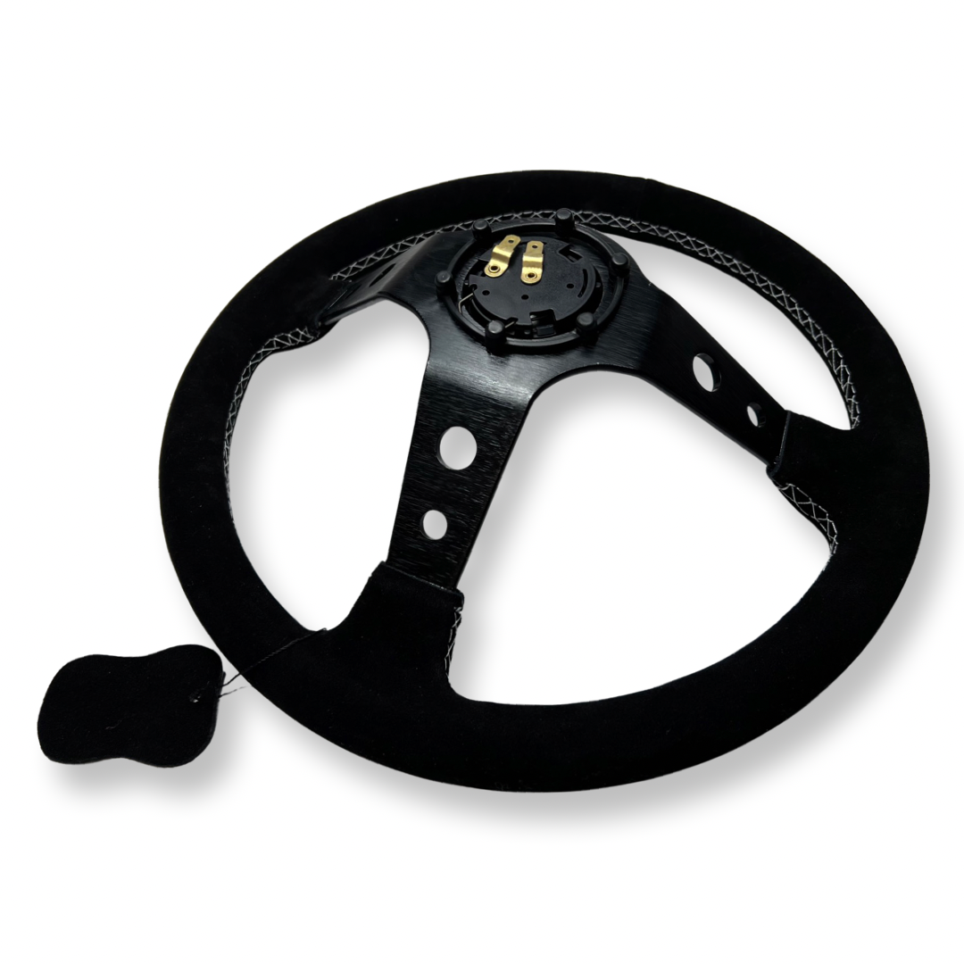 Deep Dish Steering Wheel + Short Hub Adapter Kit For S2000 RSX Prelude TL CL