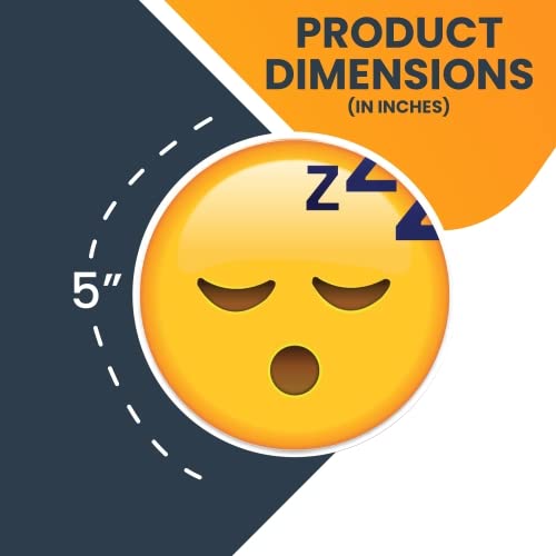 Magnet Me Up Sleeping Zzz Emoticon Magnet Decal, 5 Inch Round, Cute Self-Expression Decorative Magnet For Car, Truck, Suv, Or An