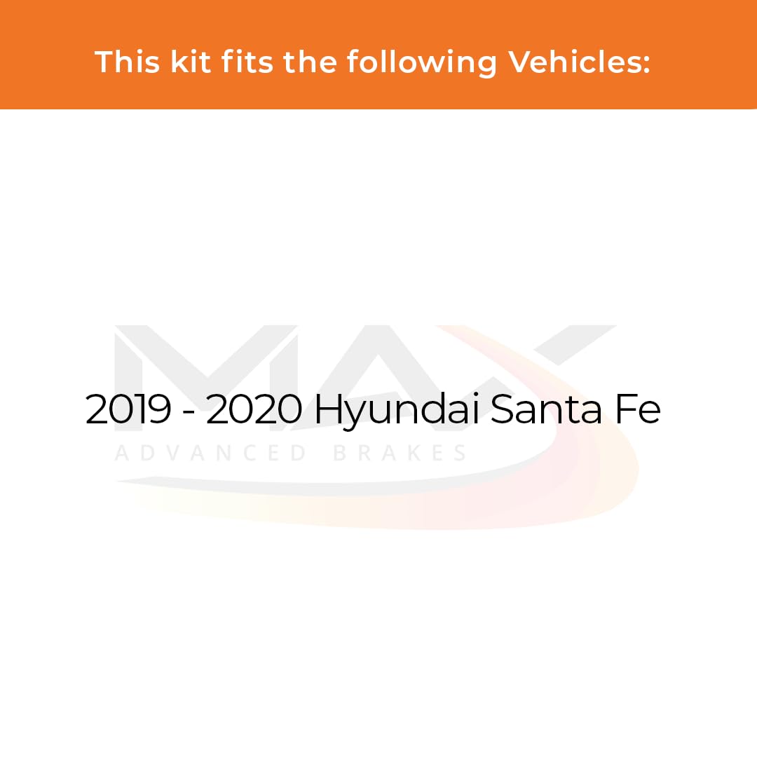 Max Advanced Brakes Front Brake Kit For 2019 2020 Hyundai Santa Fe Replacement Premium Oe Disc Brake Rotors And Ceramic Brake Pads