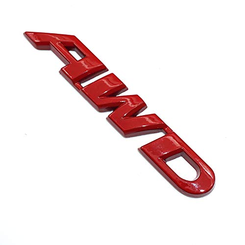 EmbRoom 3D Metal Tailgate Side Sticker Badge - AWD Emblem for 4x4 SUV Off Road, Red