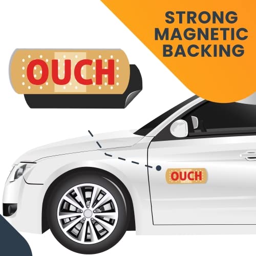 Magnet Me Up Ouch Band Aid Magnet Decal, 3X8 Inches Heavy Duty Automotive Magnet For Car Truck Suv
